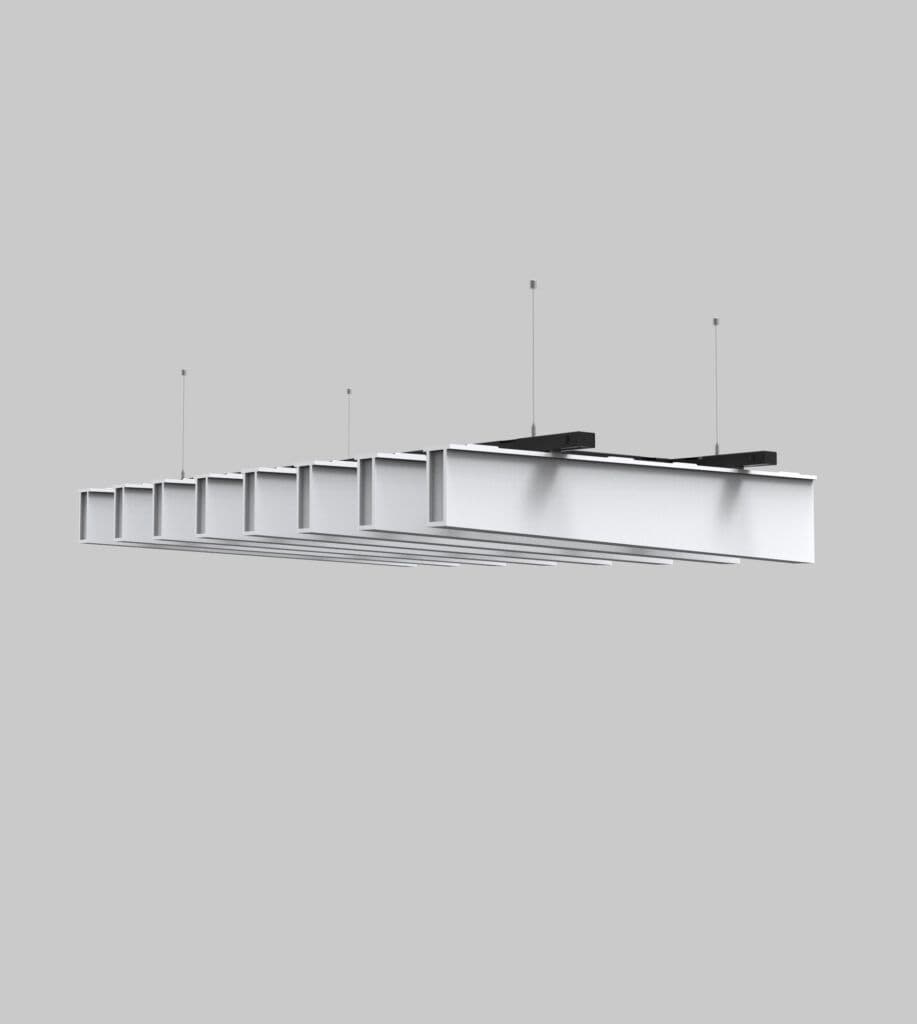 Double Acoustic Baffles Felt Slant Bottom View