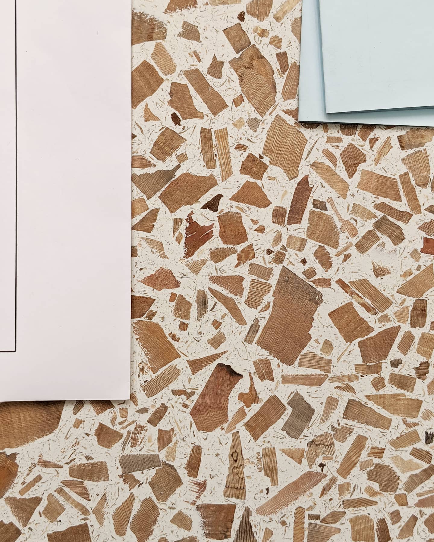 Wood Terrazzo Flat Lay