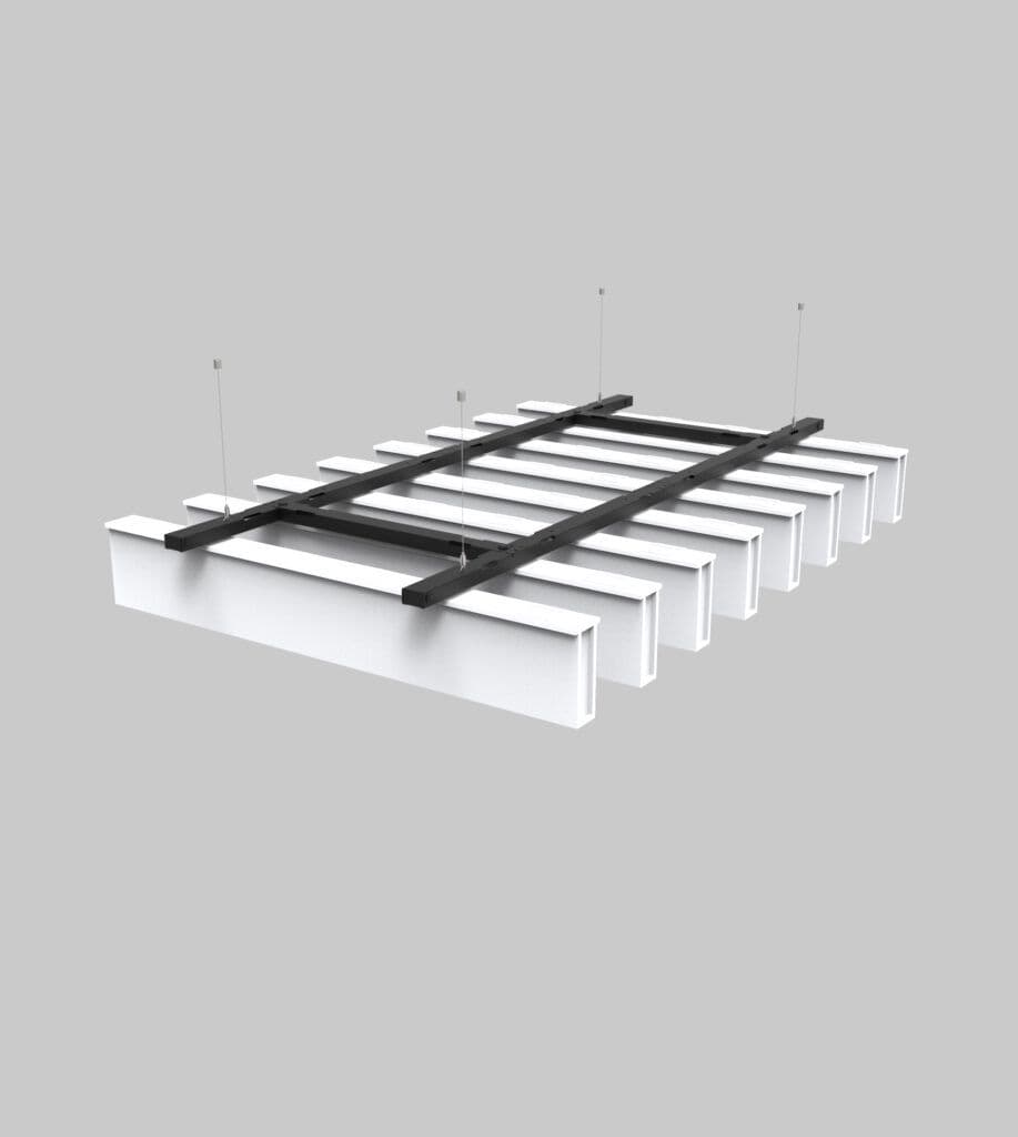 Double Acoustic Baffles Felt Straight Top View