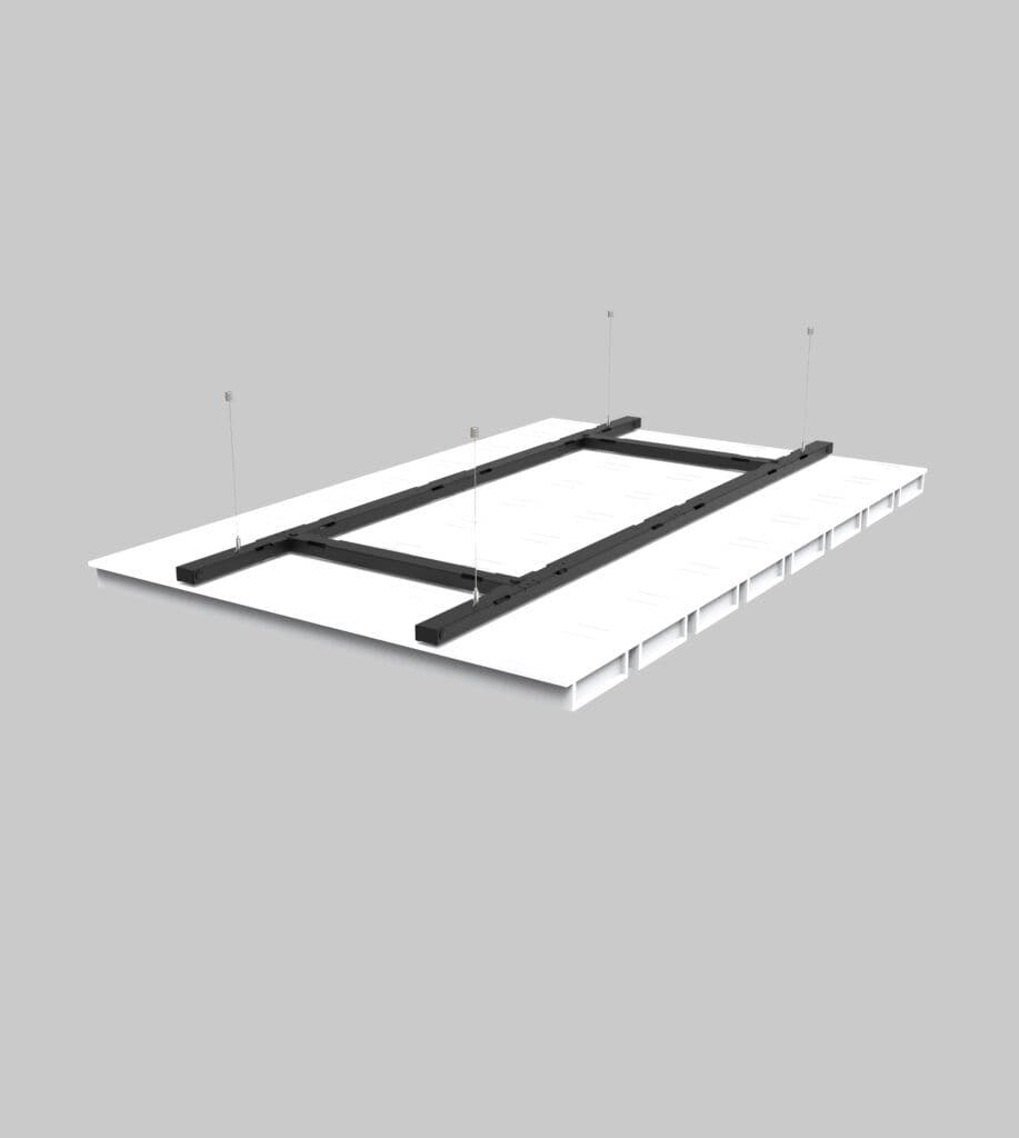 Double Acoustic Baffles Felt Flat Top View